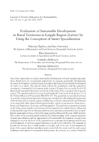 Evaluation of Sustainable Development in Rural Territories in Latgale Region (Latvia) by Using the Conception of Smart Specialization