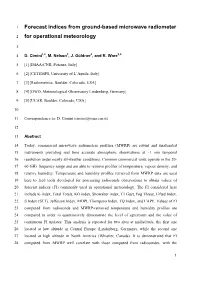 Forecast Indices from Ground-Based Microwave Radiometer For