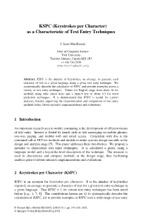 KSPC (Keystrokes Per Character) As a Characteristic of Text Entry Techniques