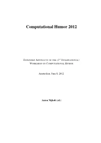 Proceedings of 3Rd International Workshop on Computational Humor