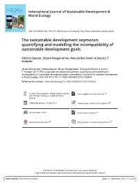 Quantifying and Modelling the Incompatibility of Sustainable Development Goals