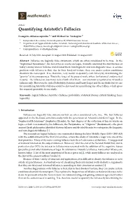 Quantifying Aristotle's Fallacies