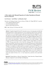 A Meta-Study on the Thermal Properties of Carbon Nanotubes in Thermal Interface Materials