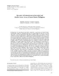 Diversity of Echinoderms in Intertidal and Shallow-Water Areas of Samal Island, Philippines