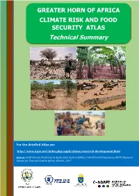 Greater Horn of Africa Climate Risk and Food Security Atlas Is Comprised of Two Sections: Part 1 Is a GHA Regional Analysis and Part 2 Covers Countries in Detail