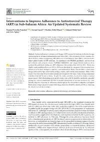 Interventions to Improve Adherence to Antiretroviral Therapy (ART) in Sub-Saharan Africa: an Updated Systematic Review