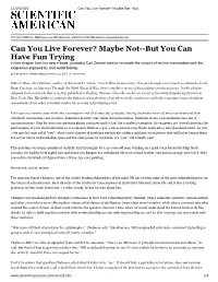 Maybe Not--But You Can Have Fun Trying