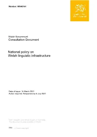 National Policy on Welsh Linguistic Infrastructure
