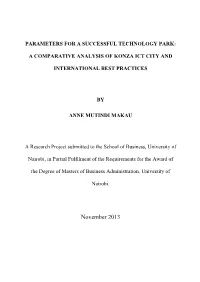 Parameters for a Successful Technology Park