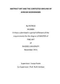 Abstract Art and the Contested Ground of African Modernisms
