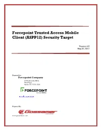 Forcepoint Trusted Access Mobile Client (ASPP12) Security Target