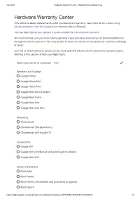 Hardware Warranty Center - Product Documentation Help