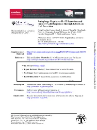 IL-1 Secretion Innate T Cell Responses Through Effects On