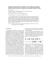 Modulational Instability of the Higher-Order Nonlinear Schrodinger¨ Equation with Fourth-Order Dispersion and Quintic Nonlinear Terms