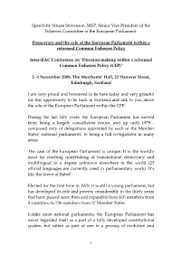 Speech from Struan Stevenson