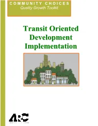 Transit Oriented Development (Tod) Implementation