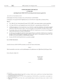 2021/1252 of 29 July 2021 Amending Decision 2010/413/CFSP Concerning Restrictive Measures Against Iran