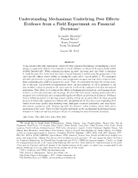 Evidence from a Field Experiment on Financial Decisions∗