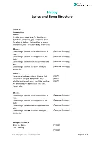 Happy Lyrics and Song Structure