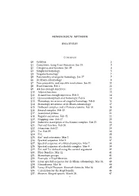 HOMOLOGICAL METHODS §0. Syllabus 2 §1