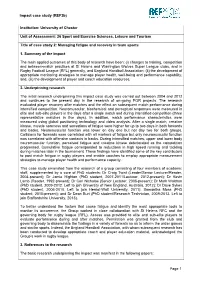 Impact Case Study (Ref3b) Page 1 Institution: University of Chester