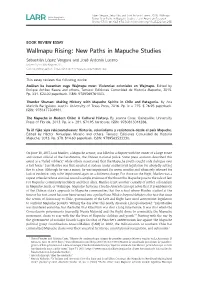 Wallmapu Rising: New Paths in Mapuche Studies