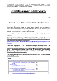 A Commentary on the September 2011 Eritrea Operational Guidance Note