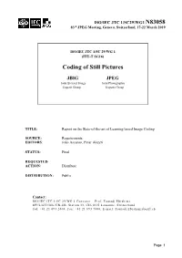 Coding of Still Pictures