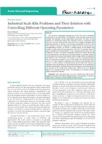 Industrial Scale Kiln Problems and Their Solution with Controlling Different Operating Parameters