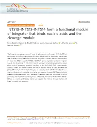 INTS14 Form a Functional Module of Integrator That Binds Nucleic Acids and the Cleavage Module