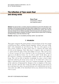 The Inflection of Tigre Weak-Final and Strong Verbs