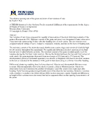 The Relative Ripening Rate of the Grain and Straw of Ten Varieties Of