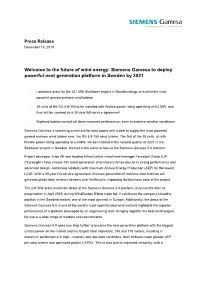 Welcome to the Future of Wind Energy: Siemens Gamesa to Deploy Powerful Next Generation Platform in Sweden by 2021