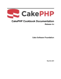 Cakephp Cookbook Documentation Release 4.X