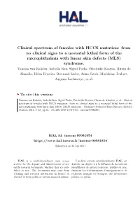 Clinical Spectrum of Females with HCCS Mutation: from No Clinical Signs to a Neonatal Lethal Form of the Microphthalmia with Linear Skin Defects (MLS) Syndrome
