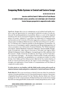 Comparing Media Systems in Central and Eastern Europe  Interview with Prof