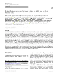 Distinct Brain Structure and Behavior Related to ADHD and Conduct Disorder Traits