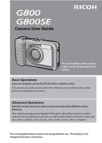 G800 Series Camera User Guide