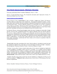 New Book Annoucement: Obstinate Heroism
