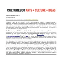 Notes from Berlin (Part I) by Andrew Horwitz
