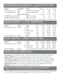 Standard Documents : Laser Printing Wide Format : L.E.D