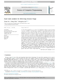 State-Taint Analysis for Detecting Resource Bugs