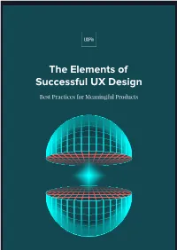 The Elements of Successful UX Design