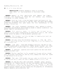 Assembly Resolution No. 918 M. of A. Rules (Glick) BY: Governor Andrew M. Cuomo to Proclaim MEMORIALIZING June 2020, As Gay P
