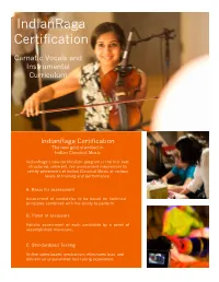 Carnatic Vocals and Instrumental Syllabus Levels 1-10