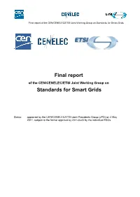 Final Report Standards for Smart Grids