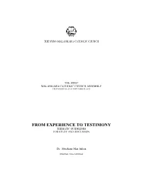 From Experience to Testimony Thematic Guidelines for Study and Discussion