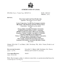 Grant V. Torstar Corp., 2009 SCC 61 DATE: 20091222 DOCKET: 32932