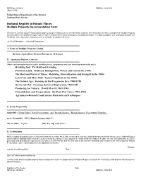 National Register of Historic Places Multiple Property Documentation Form