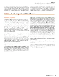 NOTE 18 Operating Segments and Related Information